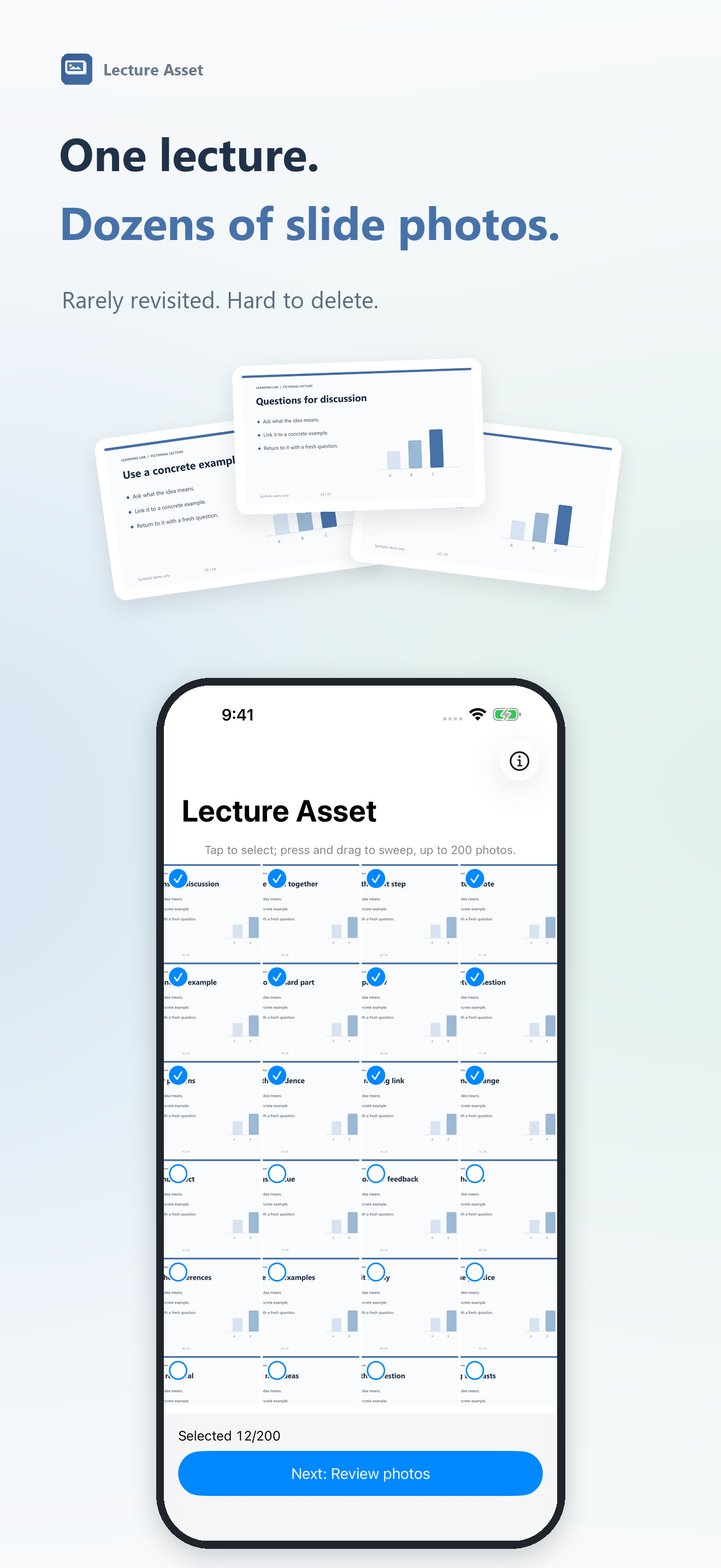 Lecture Asset: Lecture photos linger in the camera roll