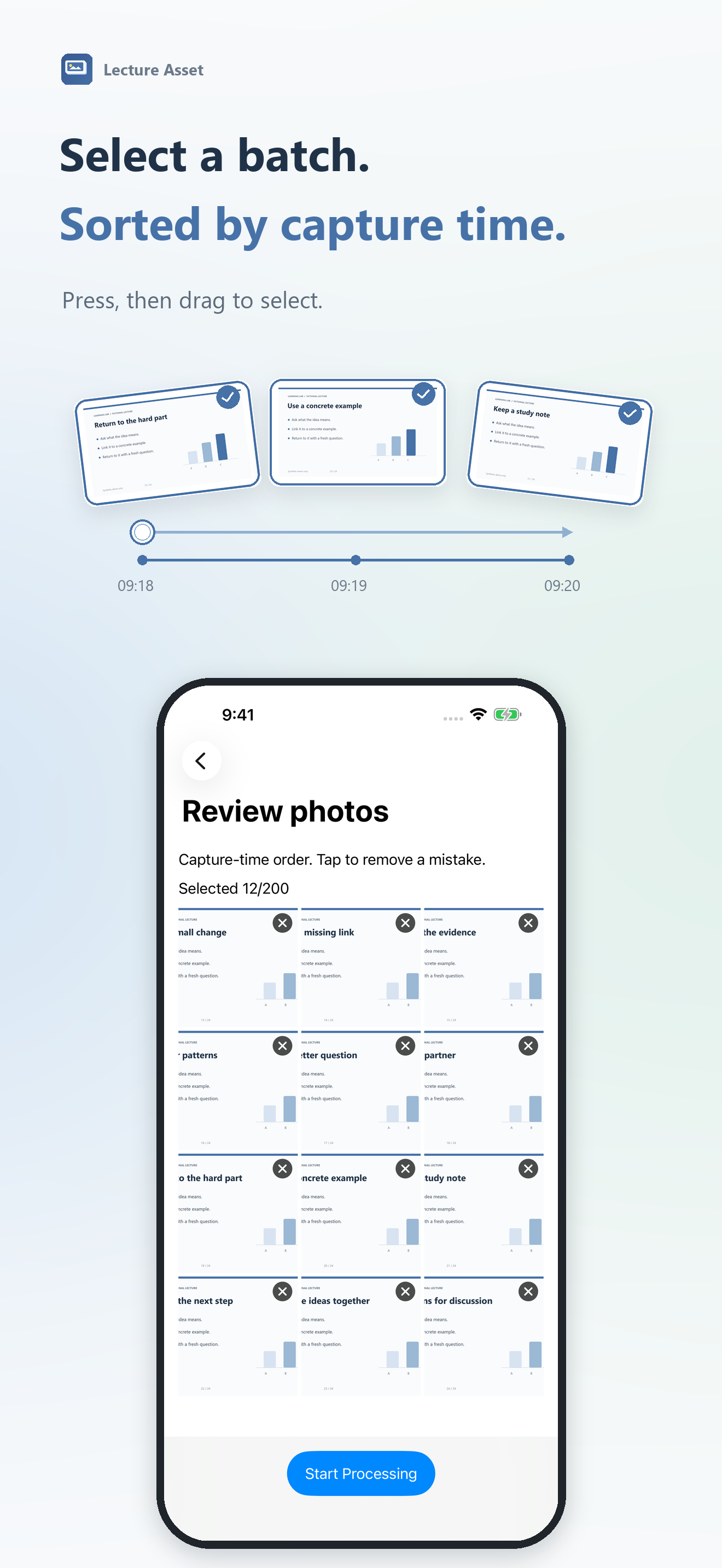 Lecture Asset: Select photos and put them in order
