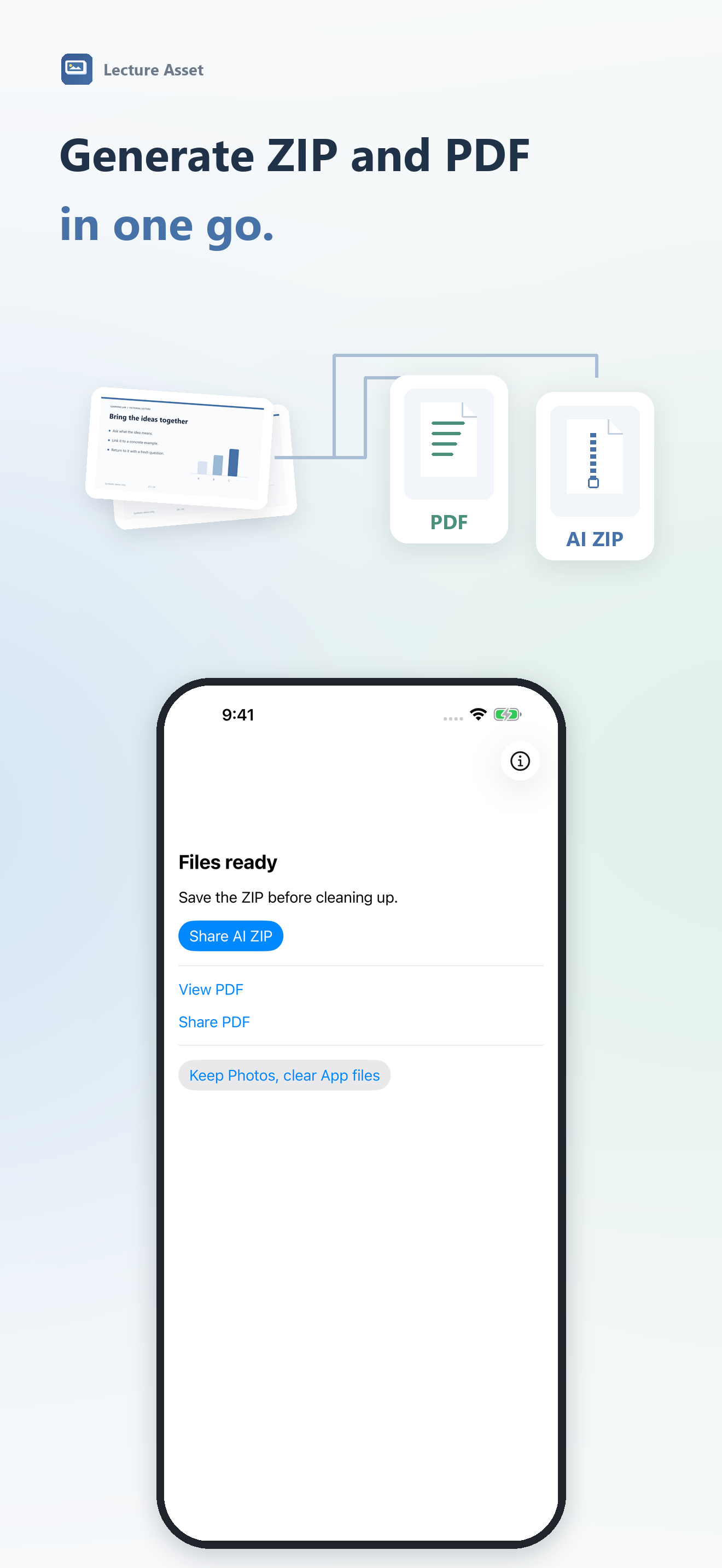 Lecture Asset: Create a PDF and a ZIP for AI